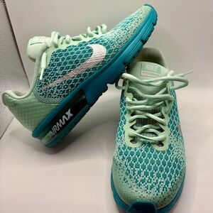 Nike Turquoise Airmax sequent running Shoes 7y